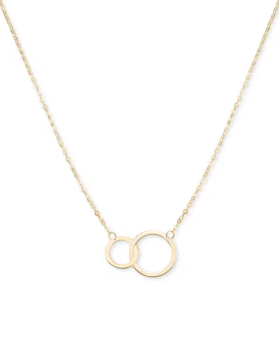 Macy's Interlocking Circle Pendant Necklace In 10k Gold, 16" + 2" Extender In Yellow