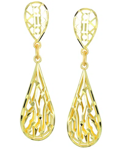 Macy's Intricate Filigree Dangle Drop Earrings In 10k Yellow Gold