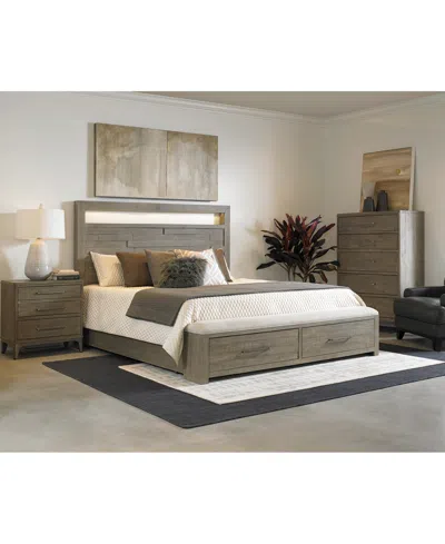 Macy's Intrigue Bedroom 3-pc. Set (queen Storage Bed, Three-drawer Nightstand & Chest) In Brown