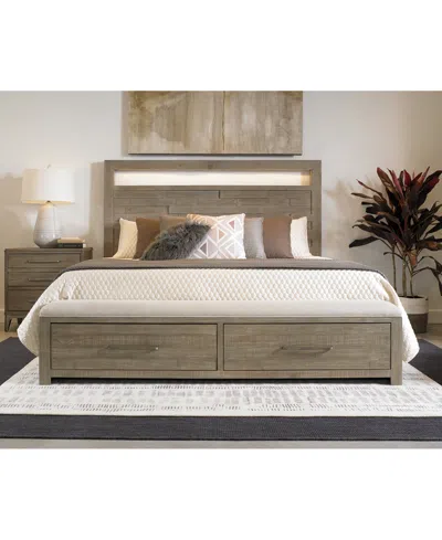 Macy's Intrigue Bedroom 3-pc. Set (queen Storage Bed, Three-drawer Nightstand & Dresser) In Brown