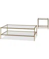 Macy's Isla 2-pc. Glass Rectangle Coffee Table And End Table Set In Gold