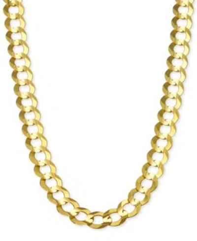 Macy's Italian Gold Open Curb Link Chain Necklace 7mm Collection In Solid 14k Gold