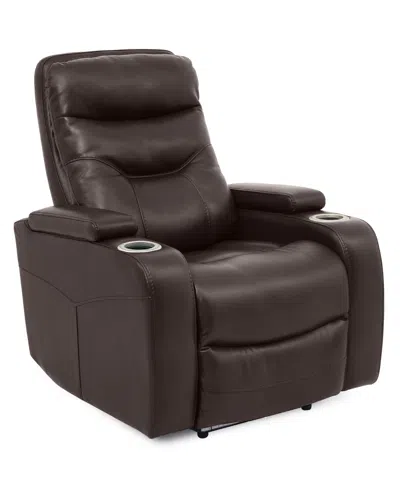 Macy's Jabarr Beyond Leather Recliner, Created For  In Brown