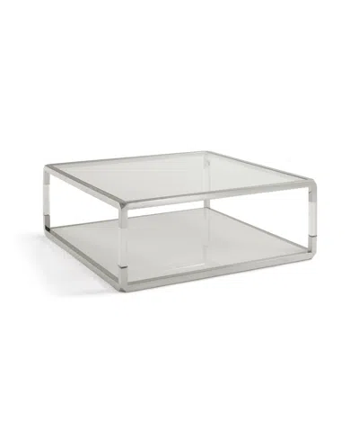 Macy's Jasper 47" Square Coffee Table In Clear Glass,acrylic And Pss