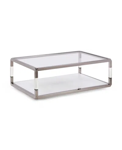 Macy's Jasper 48" Glass Coffee Table In Clear Glass,acrylic And Pss