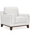 Macy's Jeddo 41" Leather Chair, Created For  In Cream