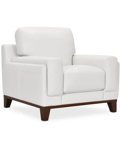 Macy's Jeddo 41" Leather Chair, Created For  In Cream