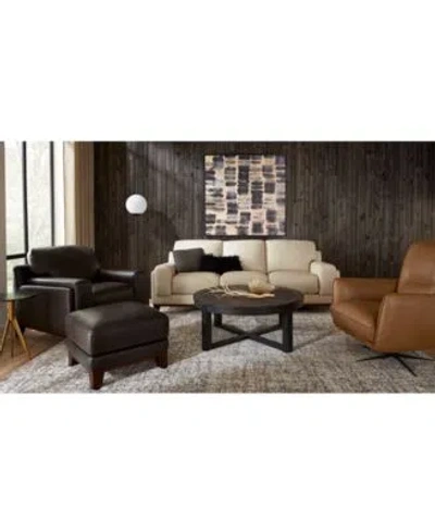 Macy's Jeddo Leather Sofa Collection Created For Macys In Dark Brown