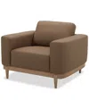 Macy's Jharli Leather Accent Chair, Created For  In Mocha