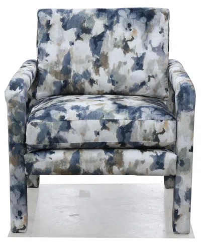 Macy's Jhuliana 34" Fabric Accent Chair In Blue