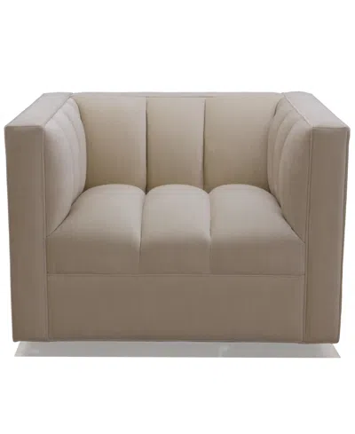 Macy's Jhuliana 40" Fabric Swivel Chair In Brown