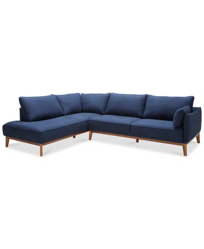 Macy's Jollene 113" 2-pc. Fabric Sectional, Created For  In Blue