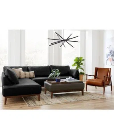 Macy's Jollene Leather Sofa Collection Created For Macys In Black