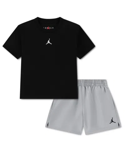 Macy's Babies' Jordan Toddler Boys Dri-fit Jumpman Woven Play Jersey T-shirt & Mesh Shorts, 2 Piece Set