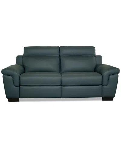 Macy's Julius Ii 2-pc. Leather Sofa With 2 Power Recliners, Exclusively At  In Blue