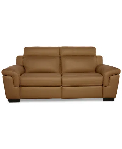 Macy's Julius Ii 2-pc. Leather Sofa With 2 Power Recliners, Exclusively At  In Brown