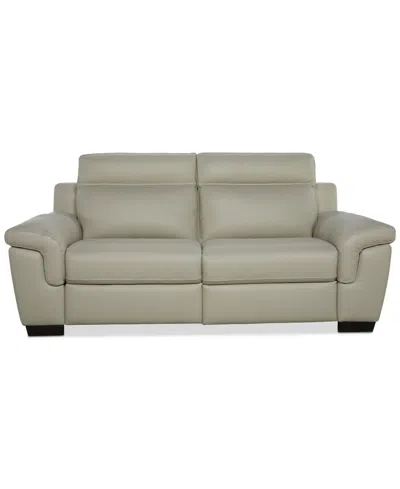 Macy's Julius Ii 2-pc. Leather Sofa With 2 Power Recliners, Exclusively At  In White
