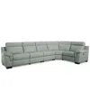 Macy's Julius Ii 5-pc. Leather L Sectional With 2 Power Recliners,  Exclusive In Gray