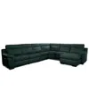 Macy's Julius Ii 6-pc. Leather Chaise Sectional With 2 Power Recliners,  Exclusive In Blue