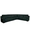 Macy's Julius Ii 6-pc. Leather L Sectional With 3 Power Recliners,  Exclusive In Blue