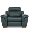 Macy's Julius Ii Leather Power Recliner, Exclusively At  In Blue