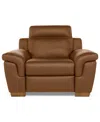 Macy's Julius Ii Leather Power Recliner, Exclusively At  In Brown