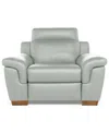 Macy's Julius Ii Leather Power Recliner, Exclusively At  In Gray