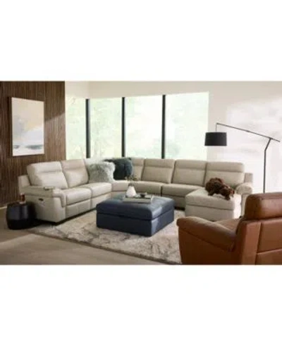 Macy's Julius Ii Leather Sectional Collection Macys Exclusive In White