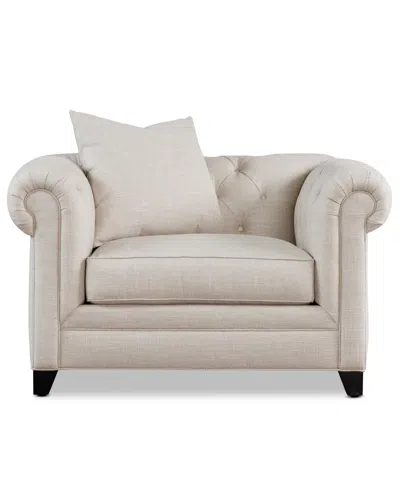 Macy's Kallison Fabric Arm Chair, Exclusively At  In Brown