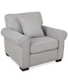 Macy's Dezyon 37" Fabric Chair, Created For  In Fog