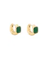 Macy's Kate Spade New York Cubic Zirconia Sparkling Asscher Huggie Earrings (also In Emerald) In Gold