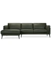 Macy's Keery 112" 2-pc. Leather Sectional With Chaise, Created For  In Moss