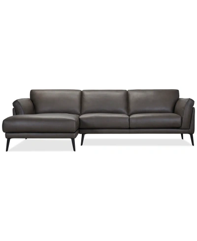 Macy's Keery 117" 2-pc. Leather Sectional With Chaise, Created For  In Stout