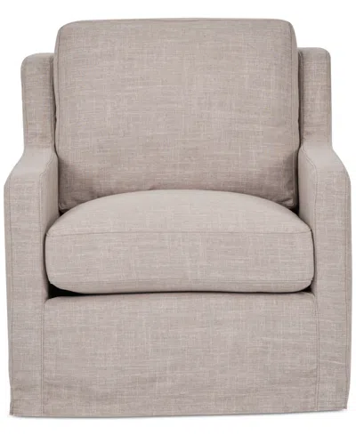 Macy's Keiffer 34" Fabric Swivel Glider, Created For  In Lena Linen