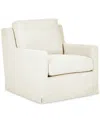 Macy's Keiffer 34" Fabric Swivel Glider, Created For  In Lena Off White