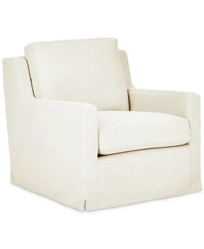 Macy's Keiffer 34" Fabric Swivel Glider, Created For  In Lena Off White