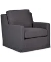 Macy's Keiffer 34" Fabric Swivel Glider, Created For  In Lena Pewter