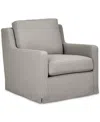 Macy's Keiffer 34" Fabric Swivel Glider, Created For  In Lily Fog