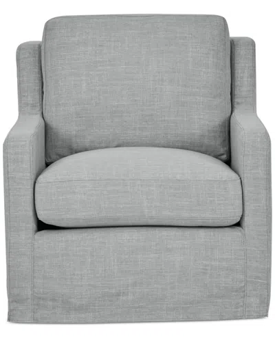 Macy's Keiffer 34" Fabric Swivel Glider, Created For  In Peyton Light Blue