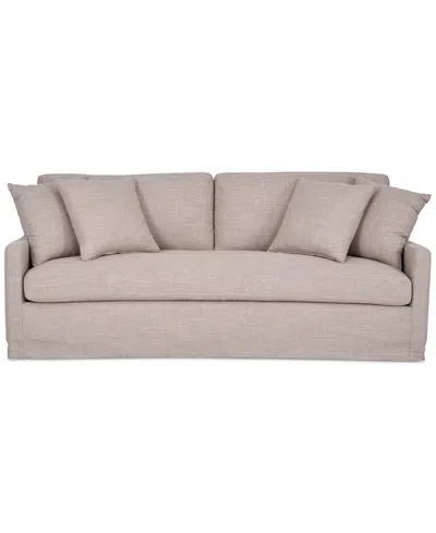 Macy's Keiffer 90" Fabric Sofa, Created For  In White