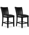 Macy's Kellet 2 Pc. Faux Leather Counter Height Chair Set In Black