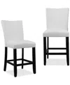 Macy's Kellet 2 Pc. Faux Leather Counter Height Chair Set In White
