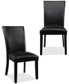 Macy's Kellet 2 Pc. Faux Leather Dining Chair Set In Black