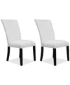 Macy's Kellet 2 Pc. Faux Leather Dining Chair Set In White
