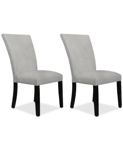 Macy's Kellet 2 Pc. Velvet Dining Chair Set In Grey