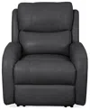 Macy's Kellet 33" Leather Power Recliner, Created For  In Charcoal