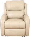 Macy's Kellet 33" Leather Power Recliner, Created For  In Ivory