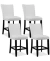 Macy's Kellet 4 Pc. Faux Leather Counter Height Chair Set In White