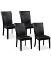 Macy's Kellet 4 Pc. Faux Leather Dining Chair Set In Black