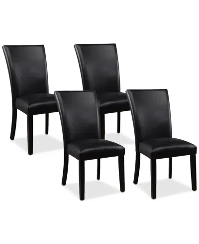 Macy's Kellet 4 Pc. Faux Leather Dining Chair Set In Black